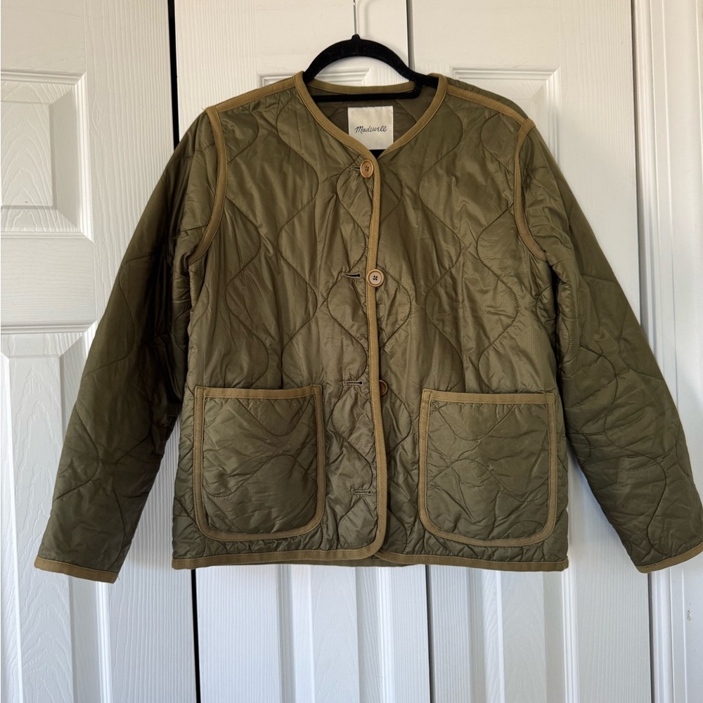 Madewell Olive Quilted Utility Jacket